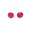 Idin Plastic Post Earrings - Pink faceted round stud earrings