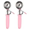 sourcing map 2pcs Cookie Scoops, Ice Cream Scoop with Trigger for Baking Cookie Dough Rice Pudding Kitchen Gadget, Pink