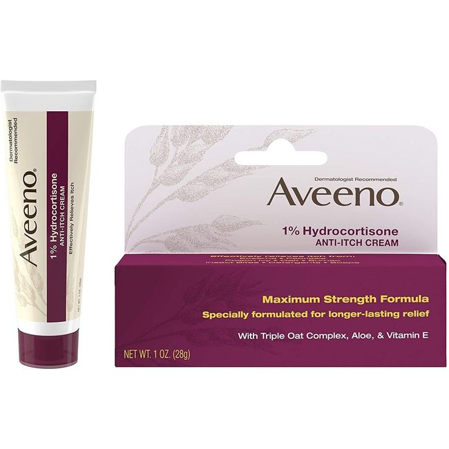 Aveeno 1% Hydrocortisone Anti, Itch Cream, Maximum Strength, 1 oz