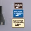 Classic Framed Push Button to Open Door (Finger Pointing Right) Sign (Black/Gold) - Small