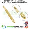 Liposuction Cannulas Handle with Hole Gold Platted Fat Transfer Surgery Tool 13c