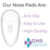 GMS Optical® Soft Screw-in Silicone Symmetrical Shape Eyeglass Nose Pads - 10 Pair (15mm)