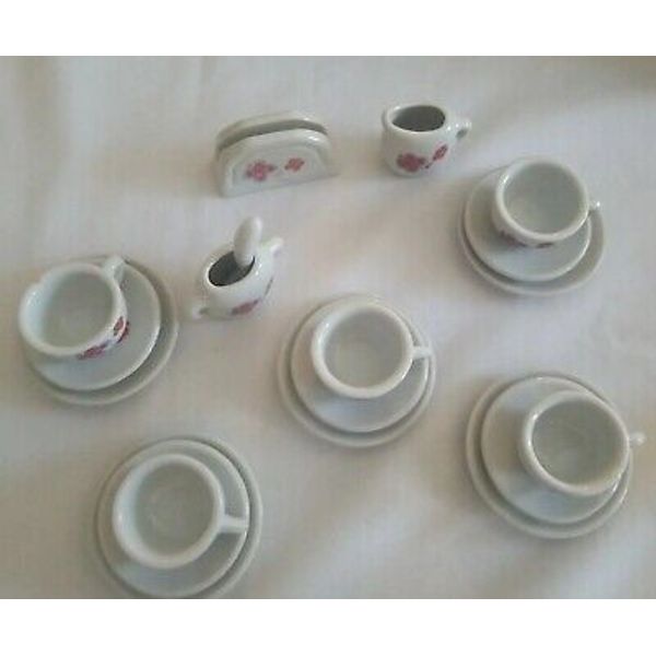 19 Piece Butterfly Tea Party Set Real Porcelain Great Condtion No Tea Pot