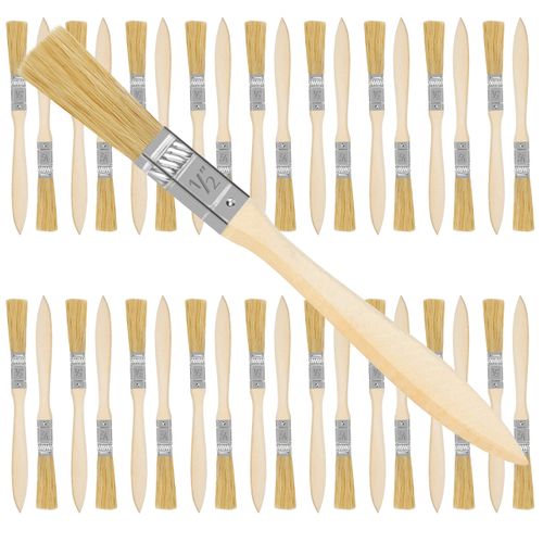 Kurtzy 0.5 Inch/12.7mm Chip Paint Brushes (36 Pack) - Professional Wooden Handle Paint Brush Set for Paint, Stains, Varnishes, Glues and Home DIY Beige