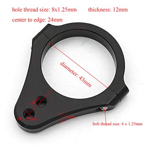 43mm CNC Aluminum Motorcycle Fork Tube Brackets Steering Damper Frame Mounting Clamp Foot Fixer Hardware Parts Stabilizer Universal
