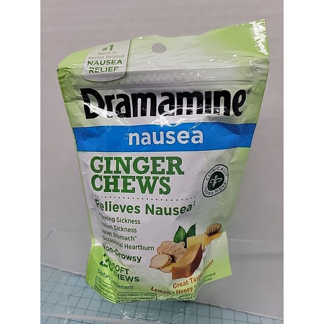 Dramamine Ginger Chews for Nausea 20 ct *EXP 1/25*