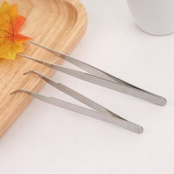 [OF4KMNQR] Multipurpose stainless steel tweezers, eyebrow trimming tweezers, 2 types