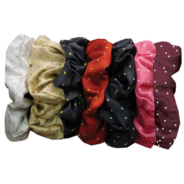 Equetech Pin Spot Scrunchie - Colour Maroon/White