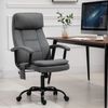Adjustable Home Office Lounger with USB Power Source and Swivel Wheels, Grey