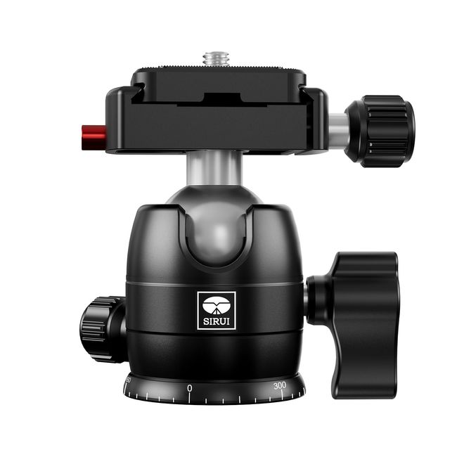 SIRUI Kamera-Stativ-Kugelkopf, 10KG/22.05lbs Tragfähigkeit, 360°Schwenkfuß, Aluminiumqualität, Sicherheitsverriegelung, Universal-Montageplatte für einfache Befestigung (B-00K Kugelkopf)
