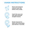 Foam Masters Memory Foam Ear Tips for Apple AirPods Pro Replacement Earbuds BLK