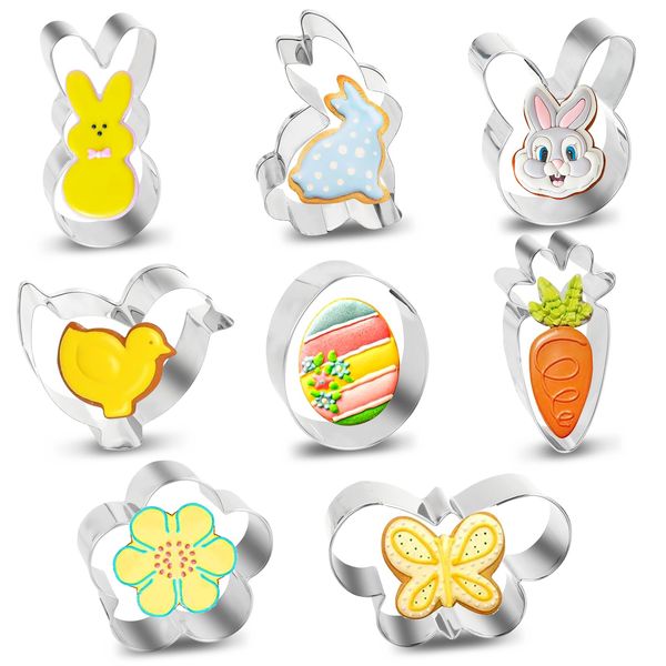Easter cookie cutters, 8 pieces cookie cutter, Easter cookie cutter set, Easter cookie cutter, bunny biscuit cutter, Easter cookie cutter, Easter cookie cutter for baking