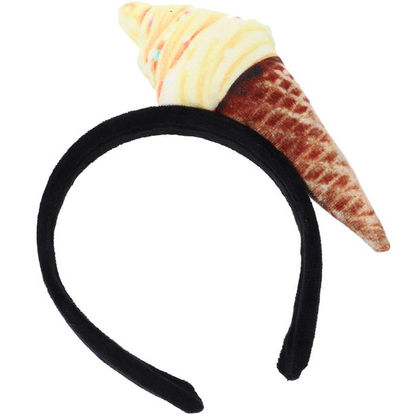 DOITOOL Ice Cream Cone Headband, Ice Cream Party Hat Costume Party Accessory Headband Adult Food Vendor Ice Cream Cone Mini Hat for Food Themed Party Decorations