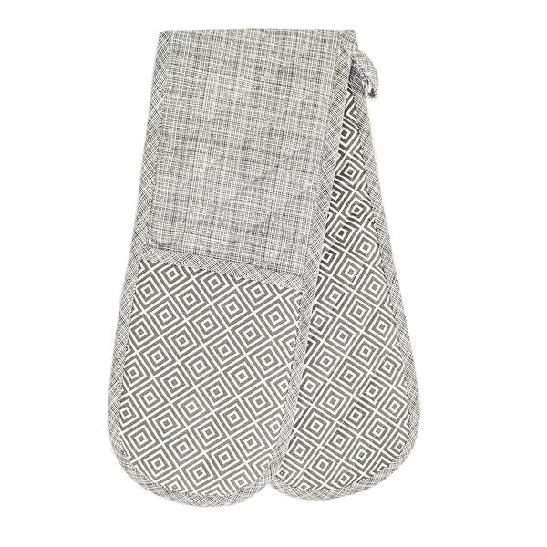 Clay Roberts Oven Gloves, Light Grey, Double Oven Mitts, Heat Resistant Cooking Gloves, Machine Washable Catering, BBQ, Kitchen, Baking Oven Gloves