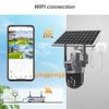WiFi 4MP Wireless Solar Power PTZ IP Camera Security 8X Zoom Two-Way Audio