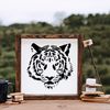Tiger Head Stencil - Face & Wall Design, Animal Stencils
