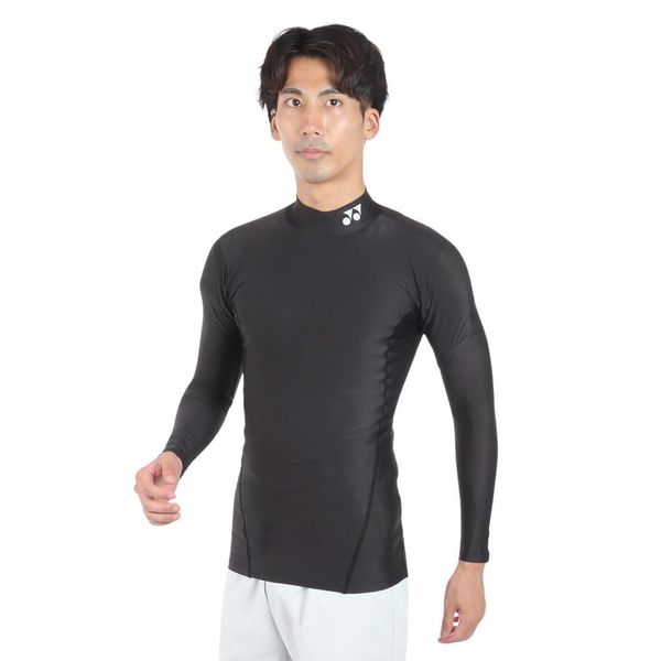 YONEX STBF1008 Tennis High Neck Long Sleeve Shirt, Unisex, black/black (243)