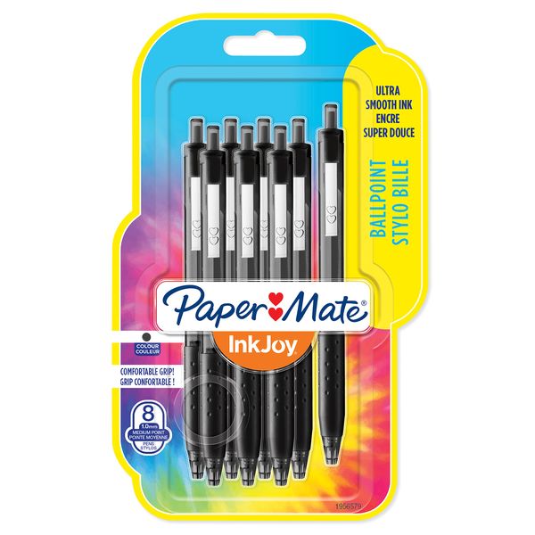 Paper Mate InkJoy 300RT Retractable Ballpoint Pens , Medium Point (1.0mm) , Black Ink , 8 Count