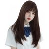 AISI Hair Wig, Long, Straight, Cross-Dressing, Wig, Full Wig, Semi-Long, Women's, Long Hair, Natural, Heat Resistant, Daily Life, Harajuku Style, Lolita, Cosplay, Wig, Halloween, Cute, Small Face, Net, Gift