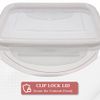 schone Rectangle Clip Lock Container – Holds 1000ml – Leakproof & Airtight – FOR KITCHEN STORAGE & ORGANISATION (Beige)