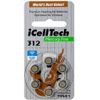 60 iCell Tech Size 312 PR41 P312 Hearing Aid Battery + Keychain Exp.2026