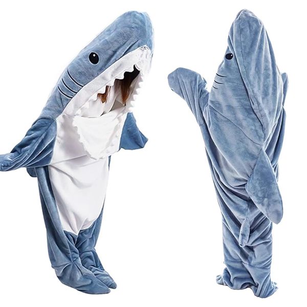 Shark Sleeping Bag, Shark, Sleeping Bag, Shark, Blanket, For Adults, Kids, Cute, Soft, Stylish, Shark Pajamas, Fluffy, Cooling Protection, Warm, Wearable Blanket, Birthday, Gift, Christmas Present,