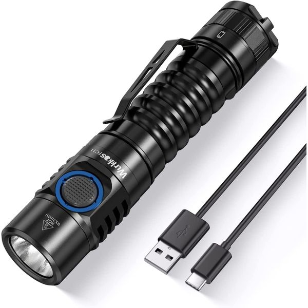 Wurkkos FC11 Rechargeable LED Flashlights Max 1300Lumen High 90CRI EDC Flash Light USB C Charge,IP67 Waterproof Torch, Magnetic Tailcap, Great for Dog Walking Home use Emergency(5000K)