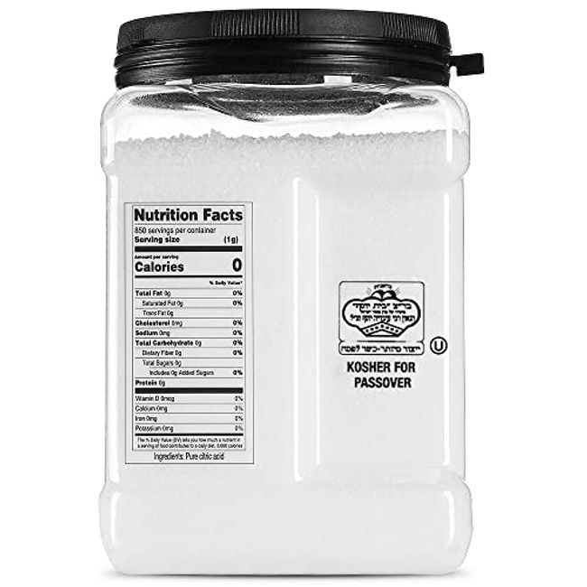 Citric Acid, 2 lb, 100% Pure Food Grade, Organic, Preserver, Cooking, Bath Bombs, Size: 2 lbs