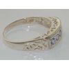 925 Solid Sterling Silver Genuine Natural Tanzanite Band Ring - Size J 1/2