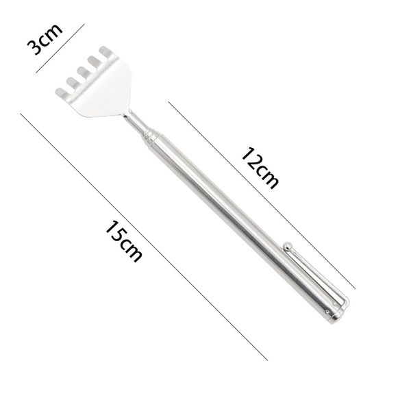 Telescopic Back Scratching Brush, Portable, Grandchild Hand, Stretchable, Stainless Steel Material, Lightweight and Compact, Adjustable Length