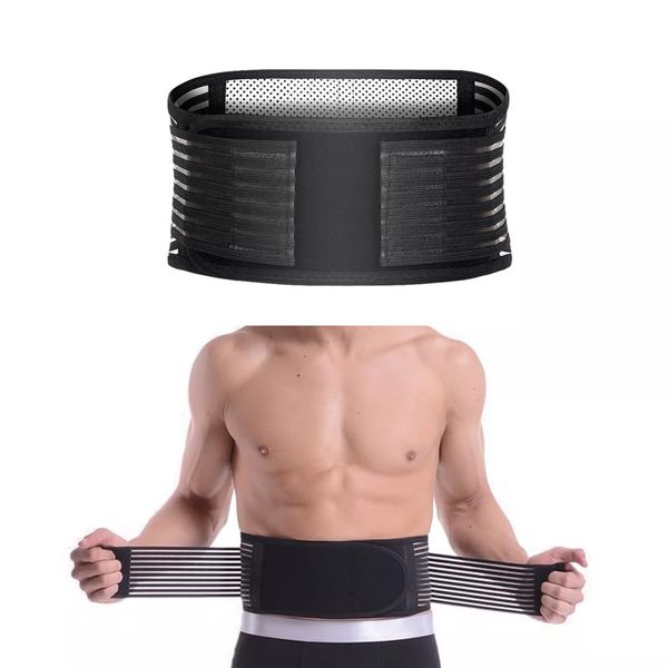 Jtseveny Self-Heating Lower Back Support Belt for Women and Men, Lumbar Support Pain Relief Back Brace With 20 Magnets - Size L (Black)