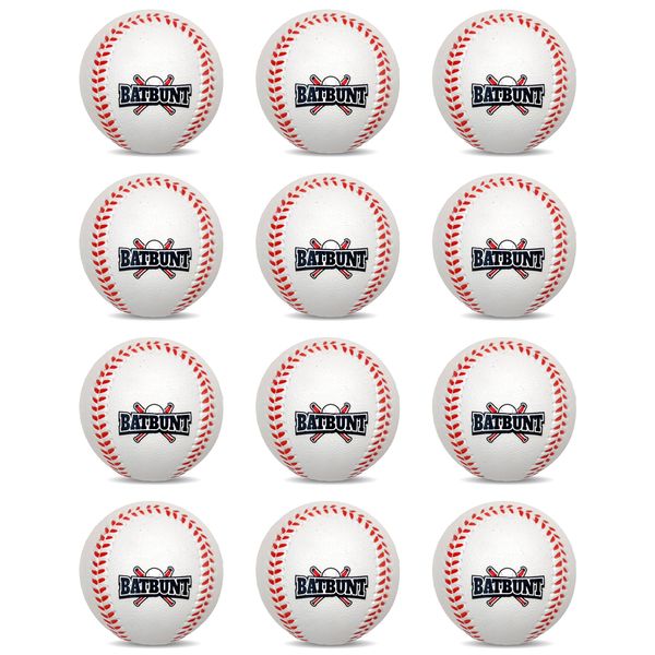 BATBUNT 12 Pcs Soft Baseballs, Foam Baseballs for Players Softball Foam Training Balls, Tballs for Practice, Baseball Balls, (White)