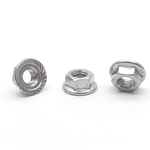 M6x1.0mm 304 Stainless Steel Flange Left Hand Thread Hex Nuts Lock Nuts Reverse Nuts 10pcs