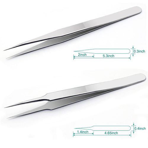 H&W 6Pcs Precision Tweezers Set,Anti-Static Stainless Steel Tweezers Kit,ESD Tweezers for Electronics, Sodlering, Jewelry, Craft, Laboratory Work, DIY