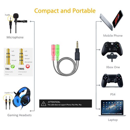 MillSO 3.5 mm Headset Adaptor 20 cm