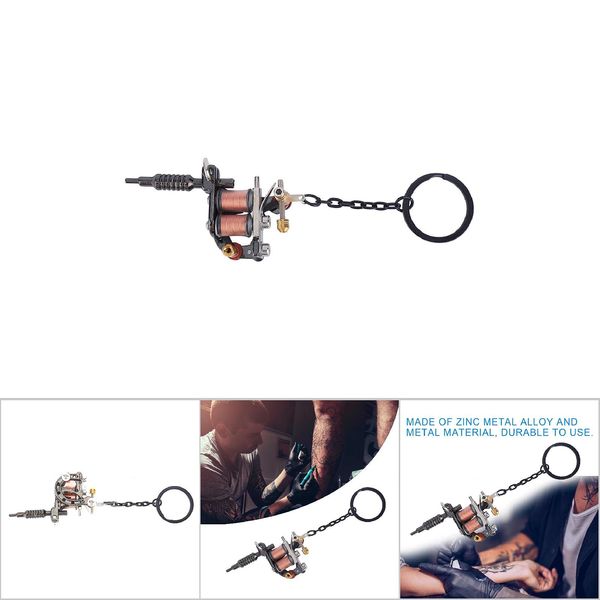 Tattoo Machine Key Chain, Fashion Charm Mini Tattoo Machine Key chain Tattoo Supply Keychain Tattoo Gun pendant Key chain Pendant Ornament(CX-3)