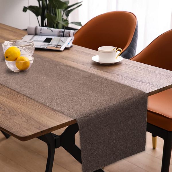 Waterproof Table Runner, Table Runners Modern, Table Runners Decorative Waterproof, Table Runners Outdoor, Waterproof Table Runners Modern for Kitchen Dining Room Party - Dark Brown