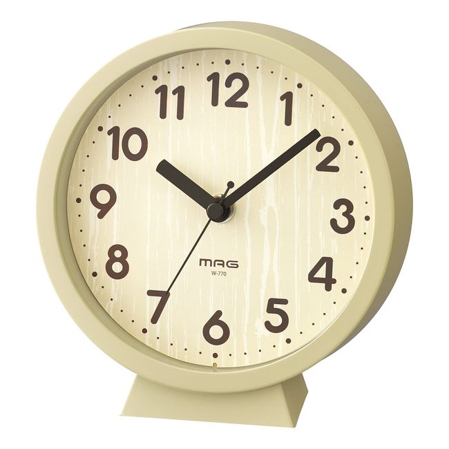 MAG W-770N-Z Table Clock, Analog, Compote, Silent, Continuous Second Hand, For Both Places, Natural