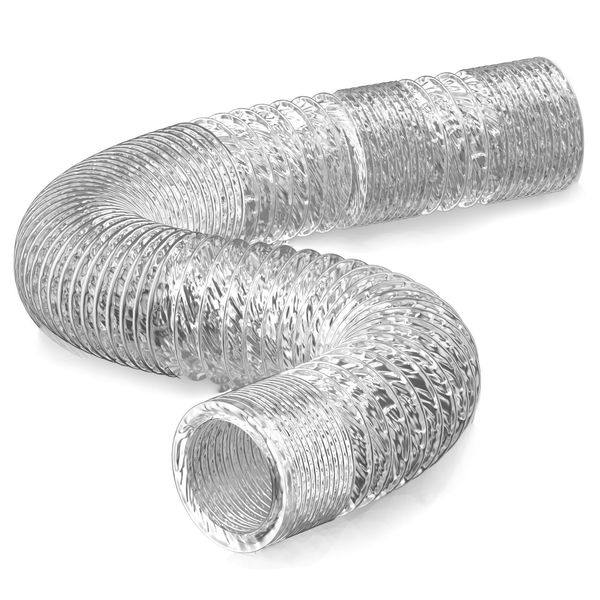 Hon&Guan Double Aluminium Foil Ventilation Ducting - 75mm Air Duct Flexible Hose for Universal Tumble Drier, Cooker Hood, Extractor Fan, Hydroponics Grow Room(75mm*2m/Silver)