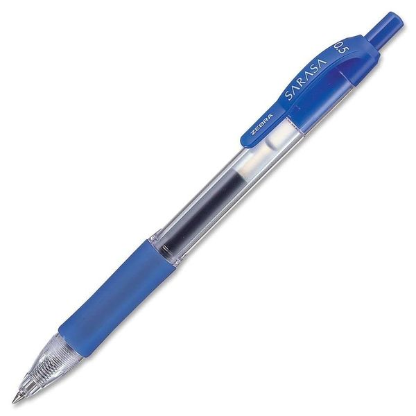 Zebra Sarasa Retractable Rollerball Gel Ink Pen Fine Blue Ref 46720 [Pack 12]