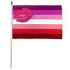 Lipstick Lesbian Pride Stick Flags - One Dozen Pack - 12x18" Handheld Flags