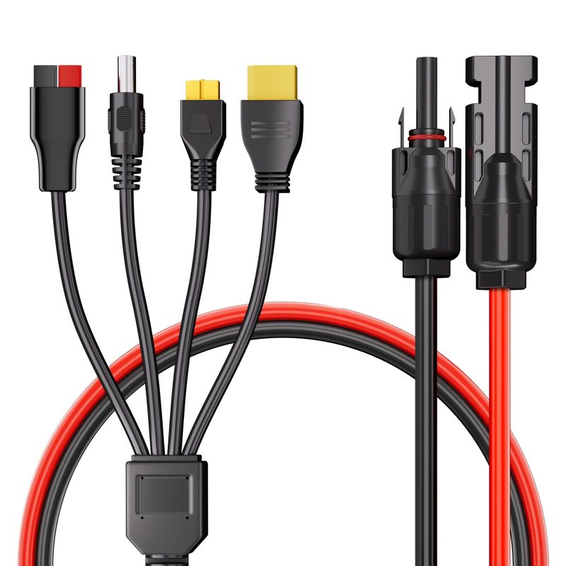 AFERIY MC4 Adapter 4-in-1 Solar Panel Cable MC4 Cable to XT60 XT90 ...