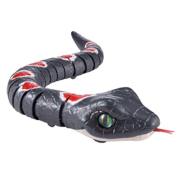 Robo Alive Slithering Snake Series 2 Grey by ZURU Battery-Powered Robotic Light Up Reptile Toy That Moves (Grey)