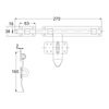Gate Latch, 270mm Galvanised Steel, with Padlock Eye and Mounting Hardware