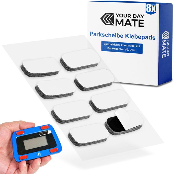 Ersatz Klebepads Set, 8 Stück, kompatibel mit Parkwächter V0 elektronische Parkscheibe, doppelseitiger Spezialkleber für Windschutzscheibe, Kleber Pads Parkuhr, Klebesticker Glas Kit Parking Disc