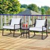 3pc Outdoor Rocking Chair Set Coffee Table Rocking Chairs Garden Furniture