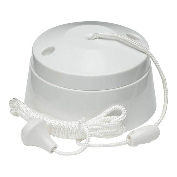 Knightsbridge SN8300 Standard Pull Cord Switch 2 Way 10A, 230 V, White-2W