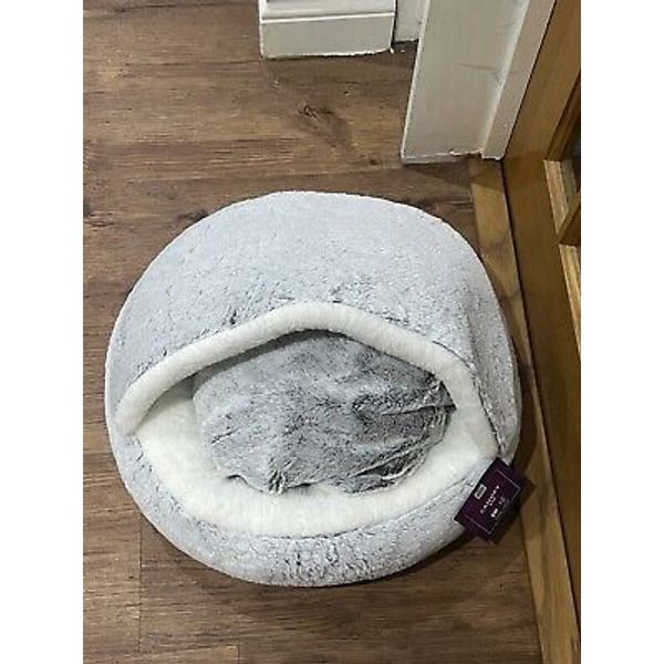 Pet Dog Cat Bed Round Plush Kitten Warm Sleeping Nest Bed Cat Igloo Cave House