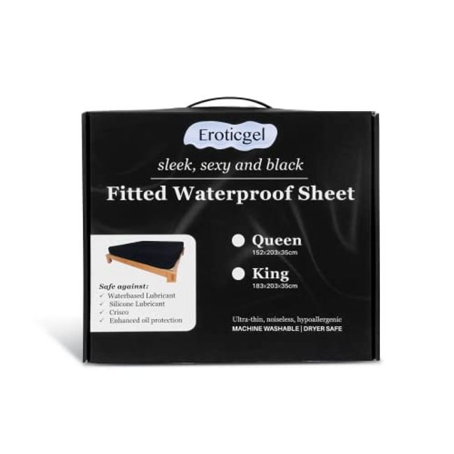 KING sized Black Waterproof Fitted Sheet as Mattress Protector or Nuru  Massage