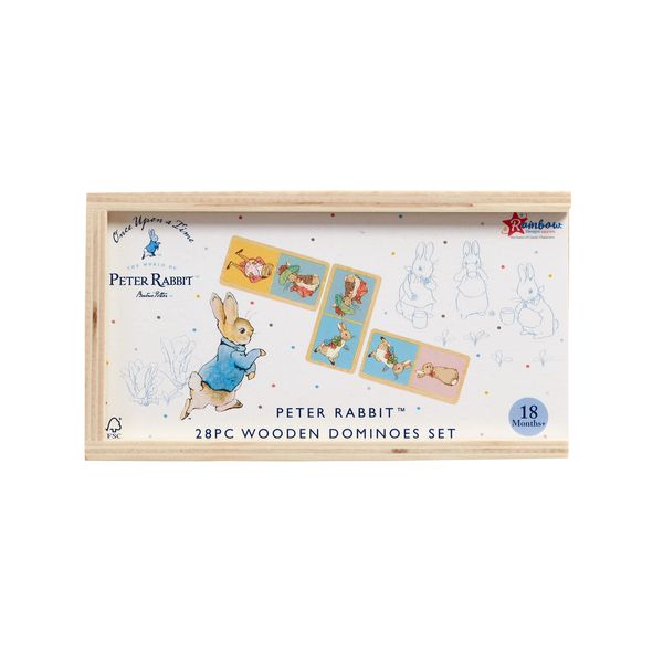 Rainbow Designs Official Peter Rabbit - Kids Early Learning Dominoes for Family Fun Table Game 28 Pieces